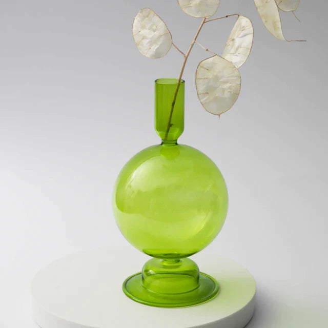 Stained Glass Ball Candlestick Vase