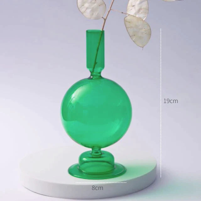 Stained Glass Ball Candlestick Vase