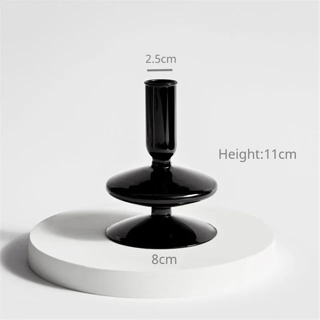 Diamond Tier Glass Candlestick Vase