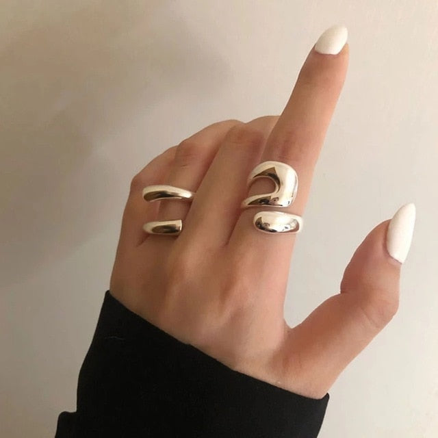 Sterling Silver Liquid Metal Rings