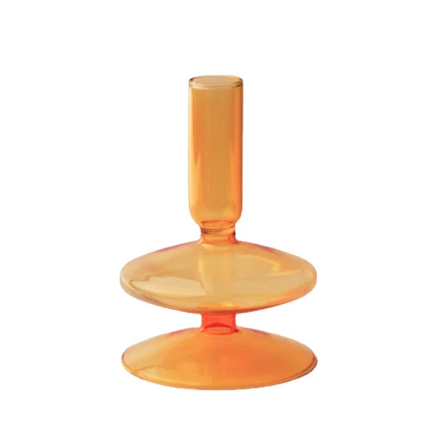 Diamond Tier Glass Candlestick Vase