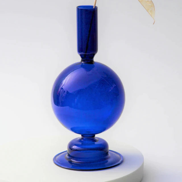 Stained Glass Ball Candlestick Vase