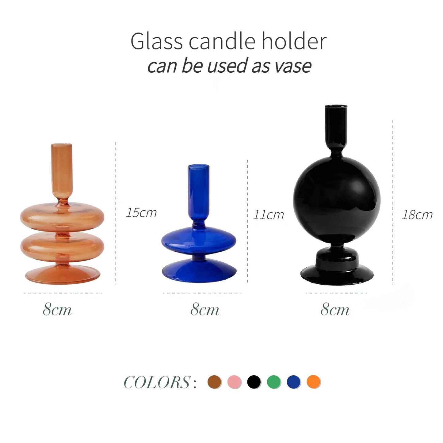 2 Tier Bubble Glass Candlestick Vase