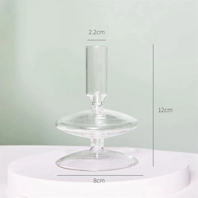 Diamond Tier Glass Candlestick Vase