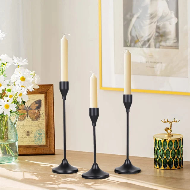 Metal Candle Holders, Set of 3