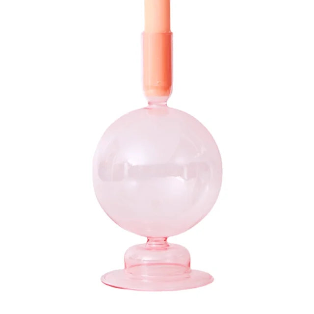 Stained Glass Ball Candlestick Vase