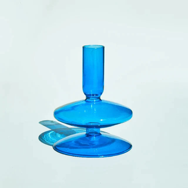 Diamond Tier Glass Candlestick Vase
