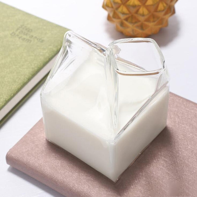 Glass Milk Carton Creamer