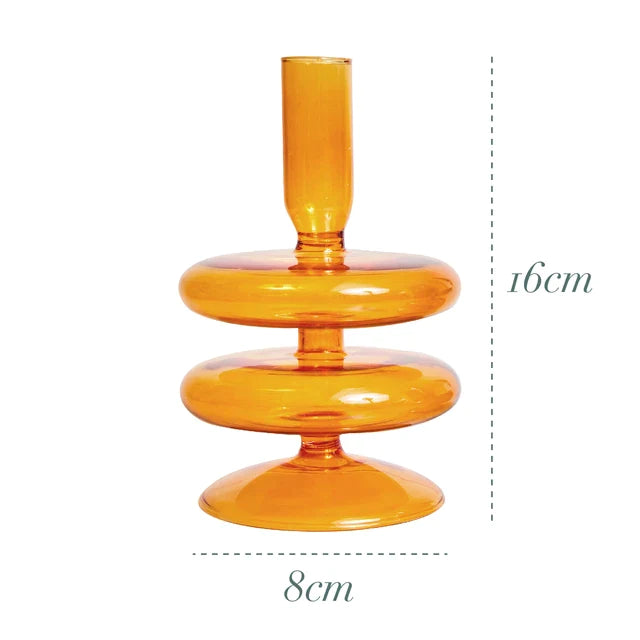 2 Tier Bubble Glass Candlestick Vase