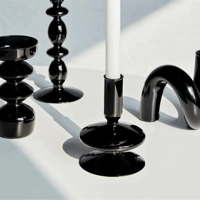 Diamond Tier Glass Candlestick Vase