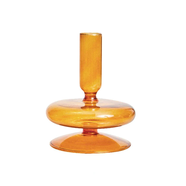 Round Tier Bubble Glass Candlestick Vase