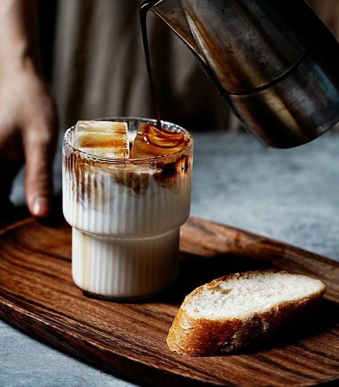 Modern Ridge Latte Glass