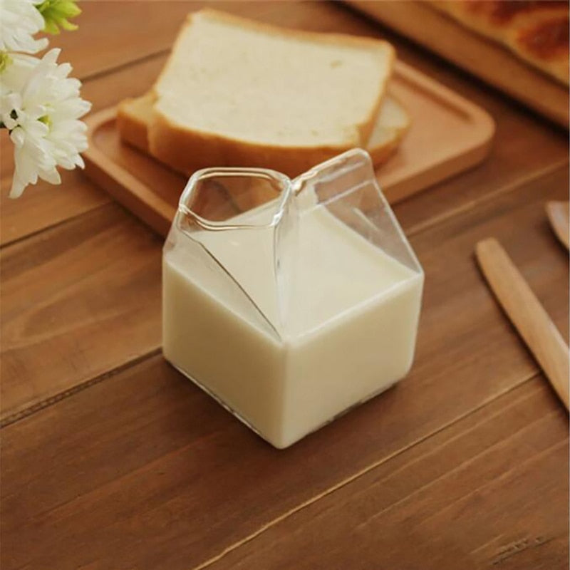 Glass Milk Carton Creamer