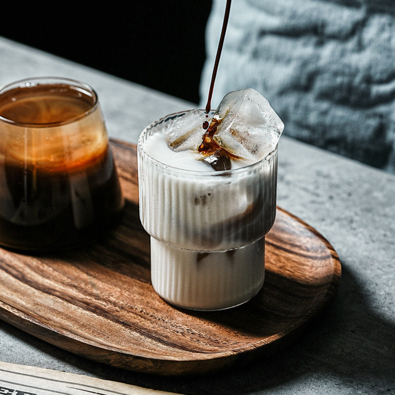 Modern Ridge Latte Glass