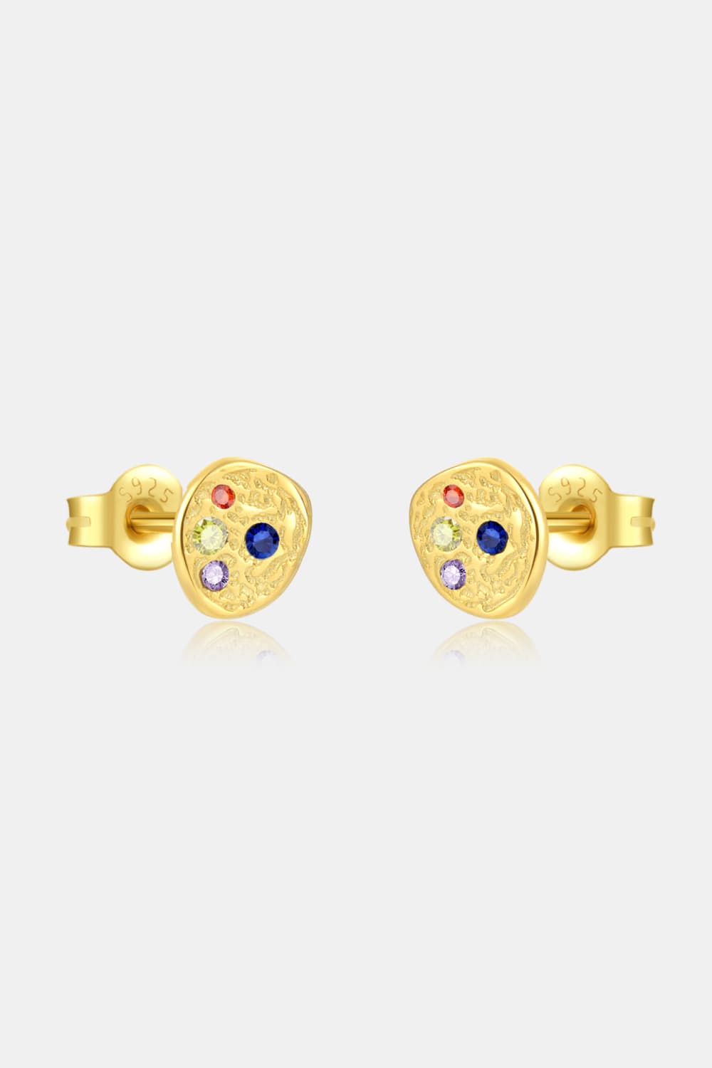 Multicolored Geo Stud Earrings