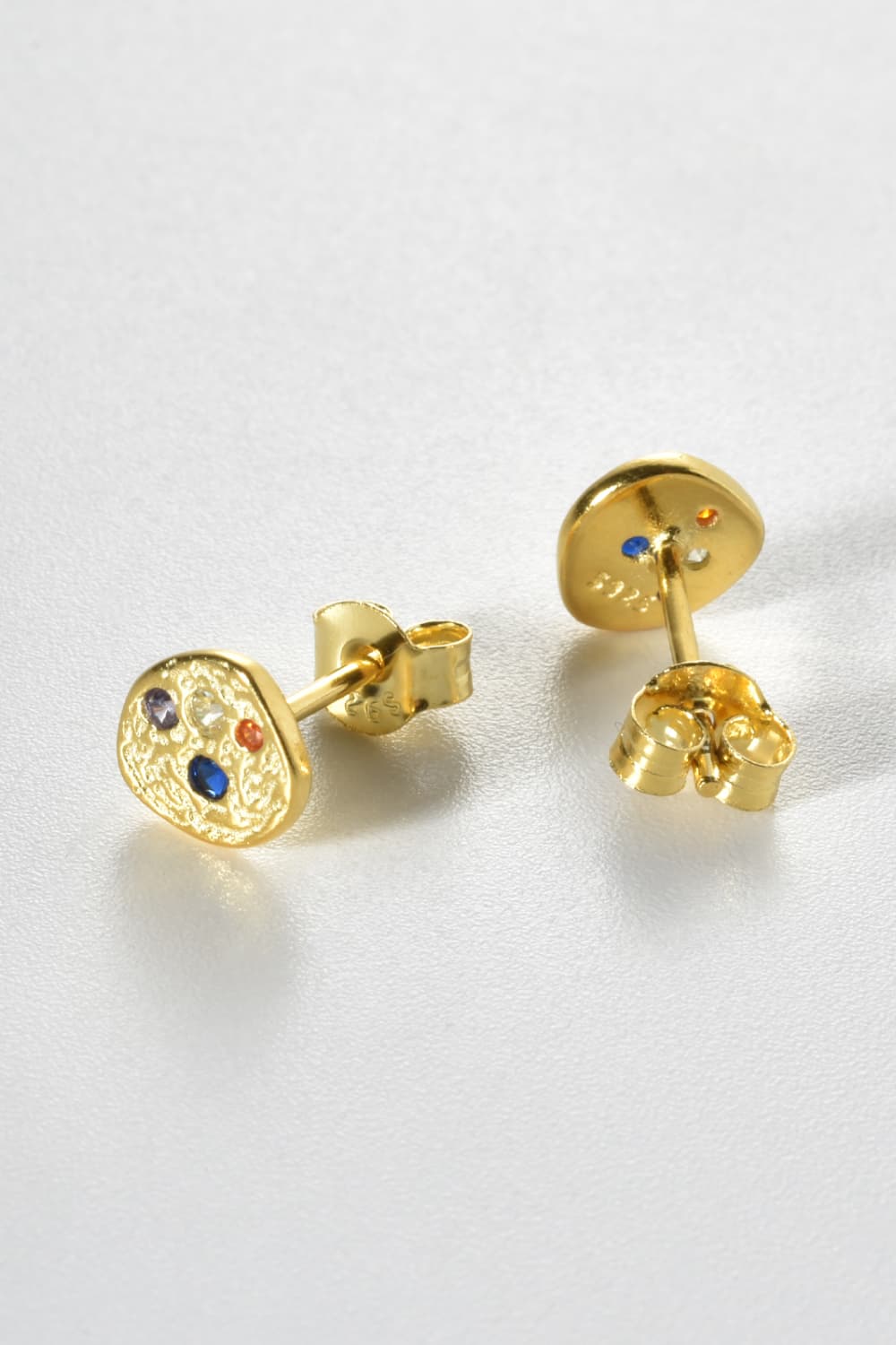 Multicolored Geo Stud Earrings