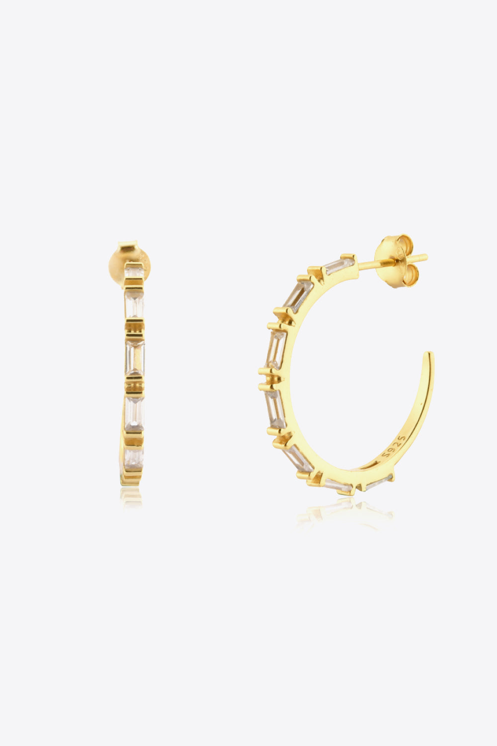 Gold Gemstone Hoop Earrings