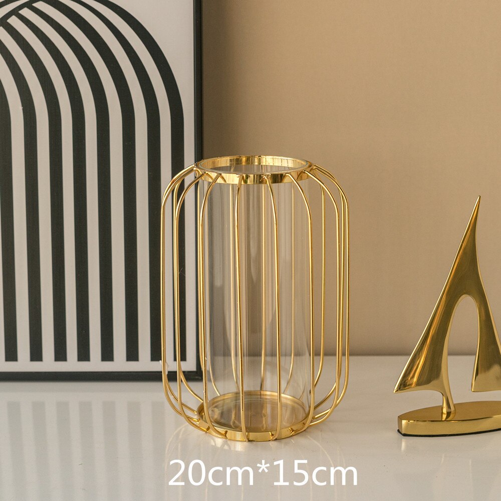 Nordic Golden Glass Hydroponic Vase