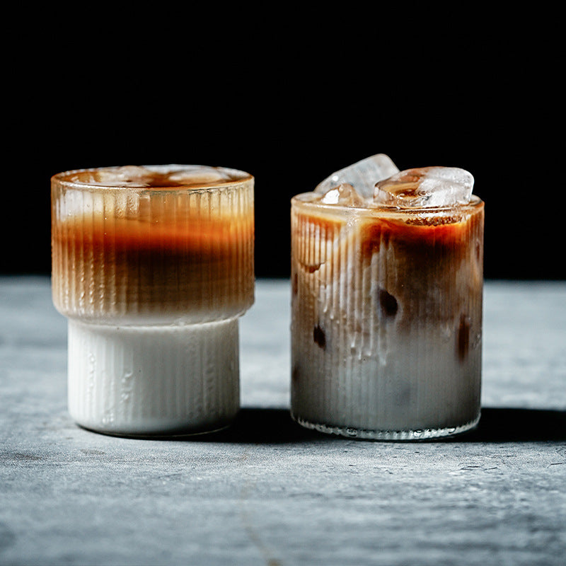 Modern Ridge Latte Glass
