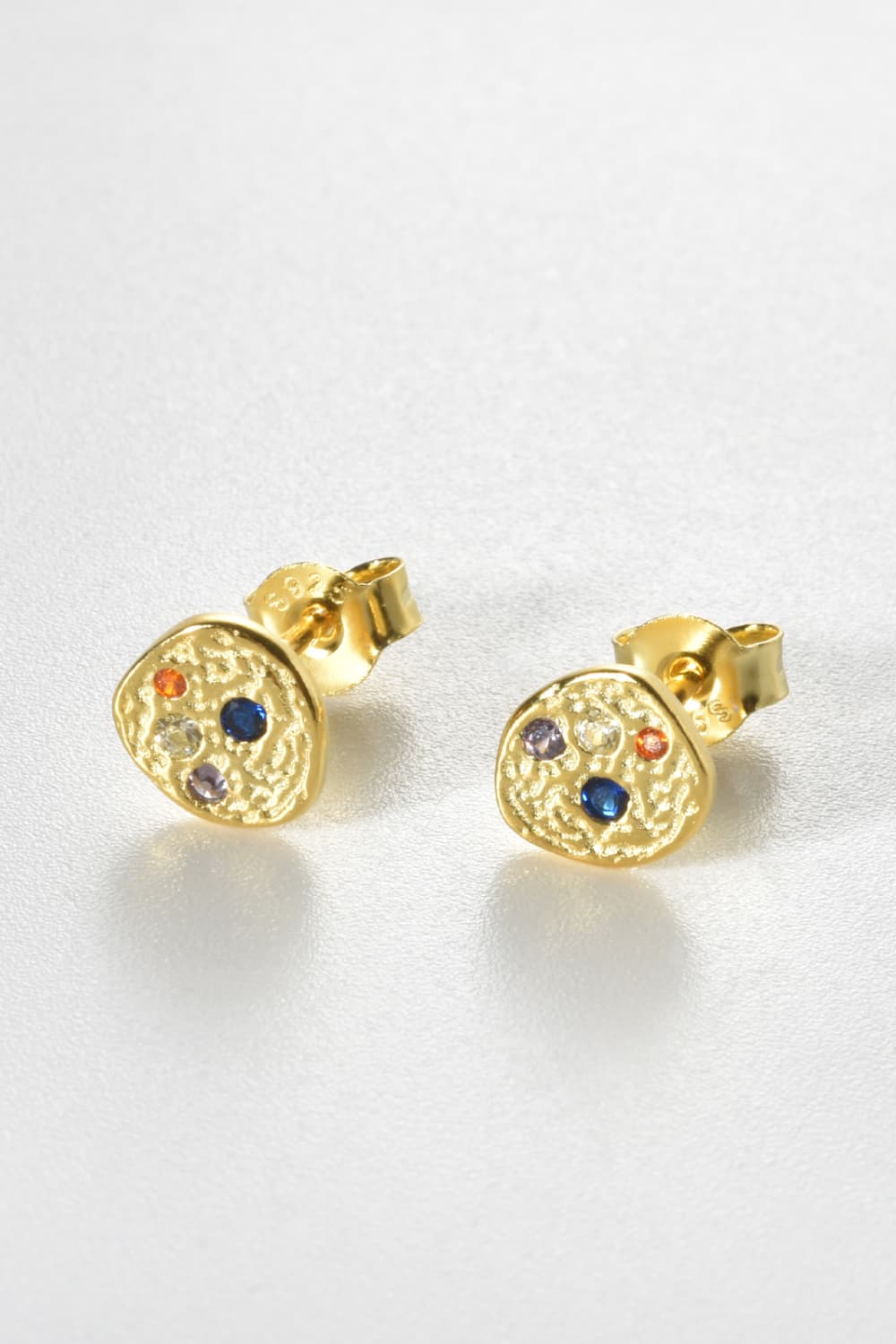 Multicolored Geo Stud Earrings