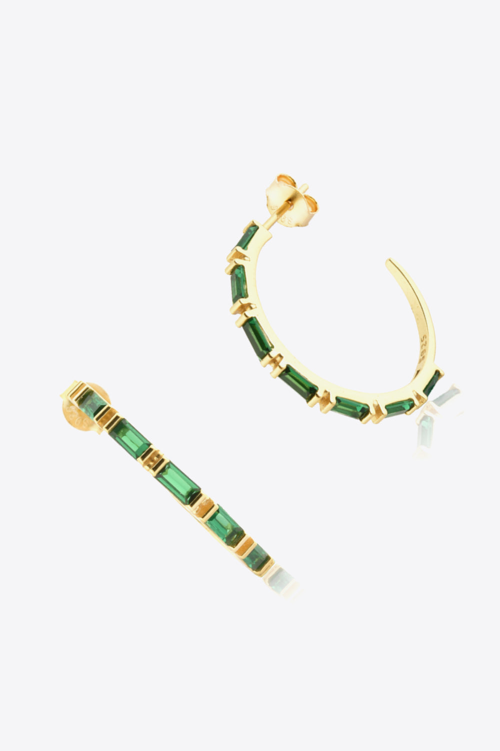 Gold Gemstone Hoop Earrings