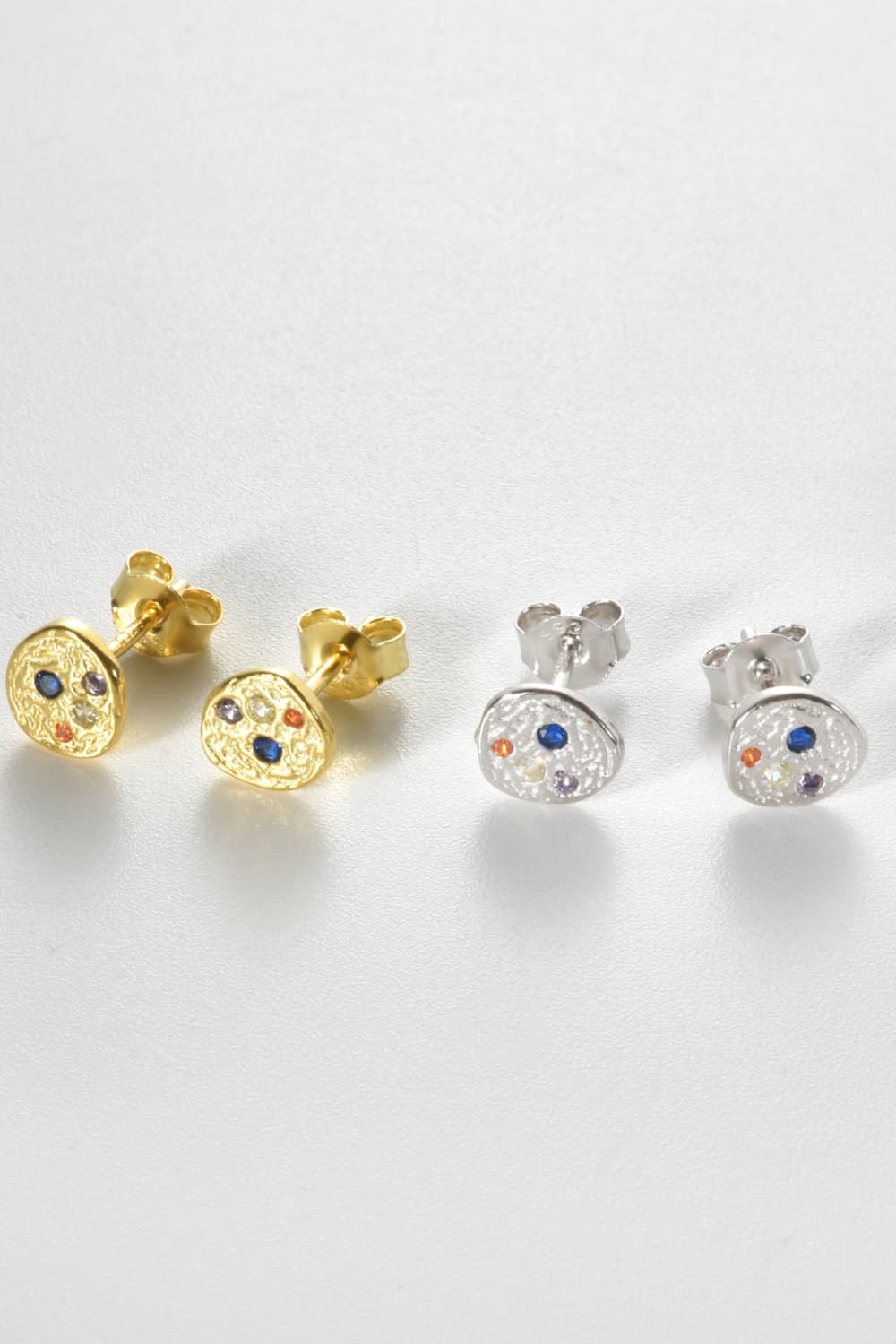 Multicolored Geo Stud Earrings