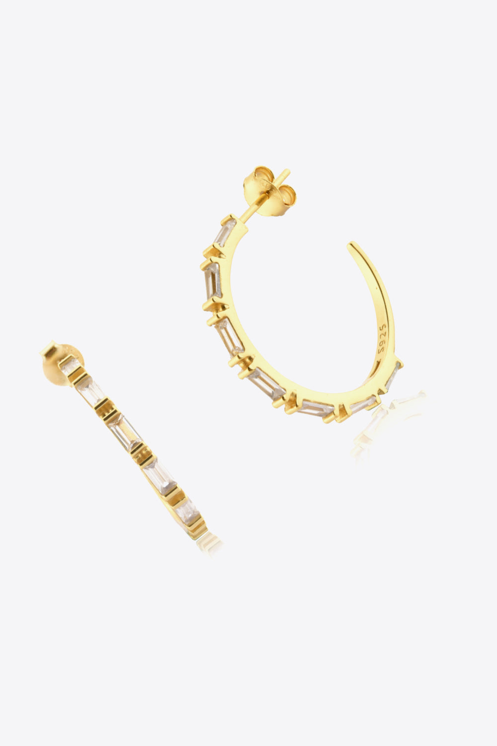 Gold Gemstone Hoop Earrings