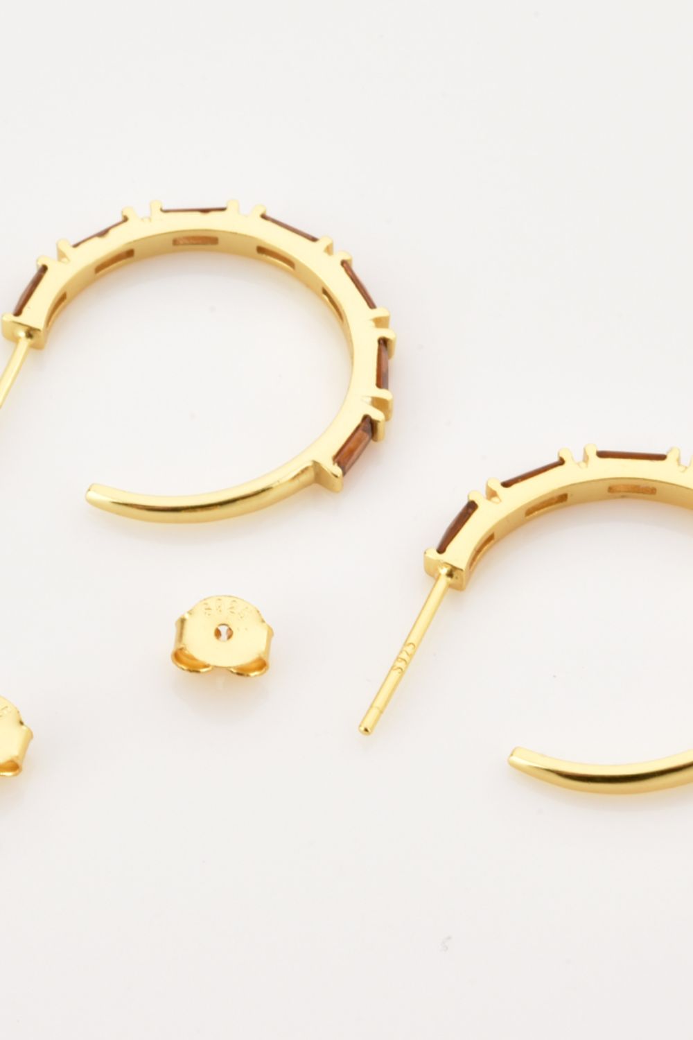 Gold Gemstone Hoop Earrings