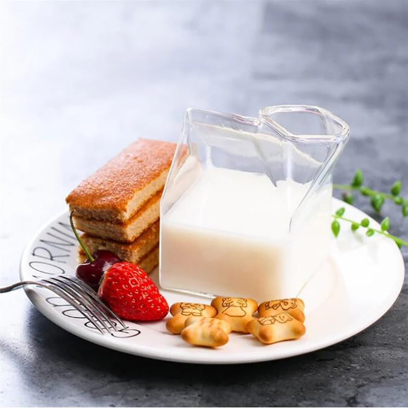 Glass Milk Carton Creamer