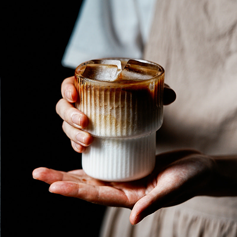 Modern Ridge Latte Glass