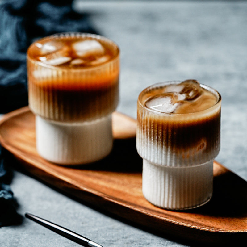 Modern Ridge Latte Glass