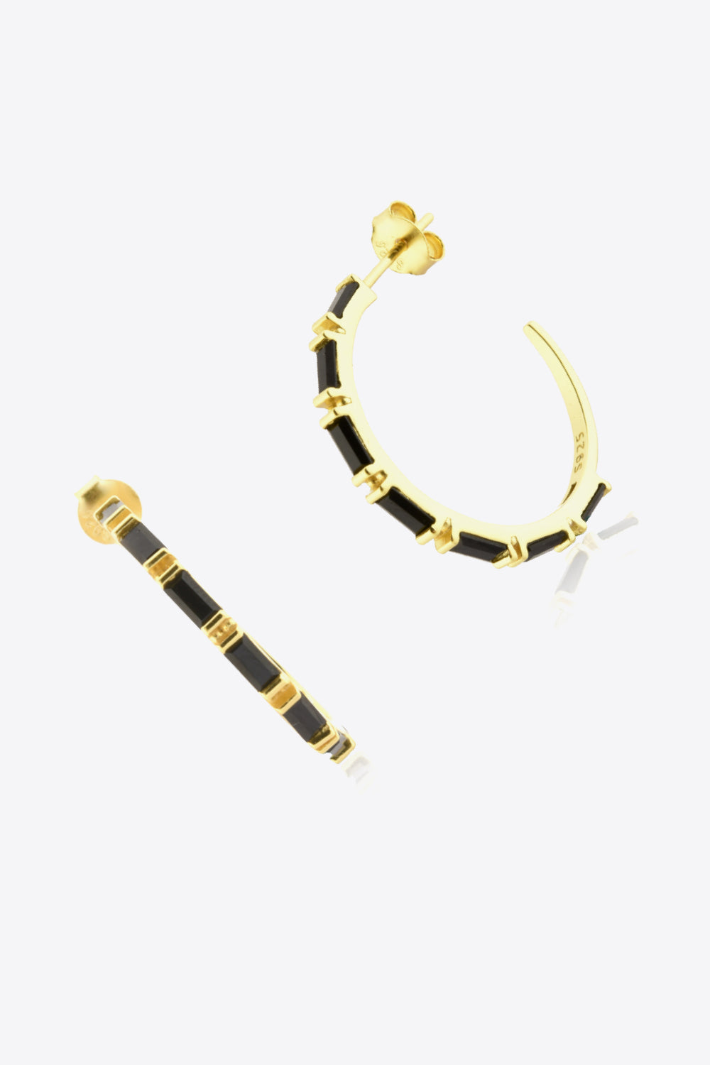 Gold Gemstone Hoop Earrings