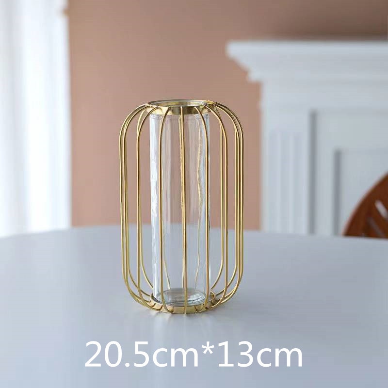 Nordic Golden Glass Hydroponic Vase