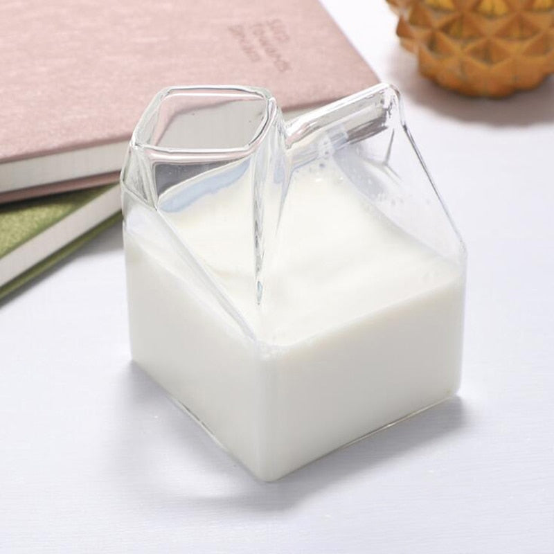Glass Milk Carton Creamer