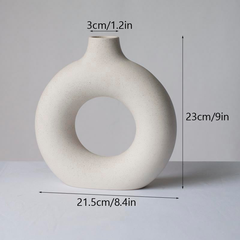 Open Circle Ceramic Nordic Vase