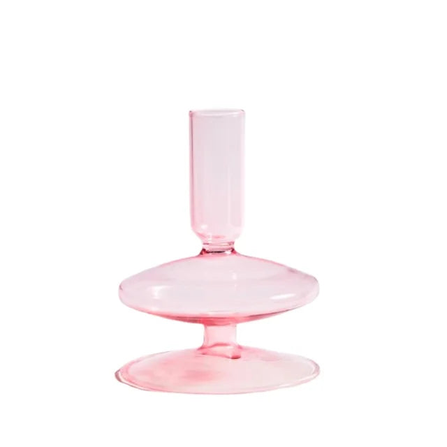 Bubble Glass Candlestick Vase