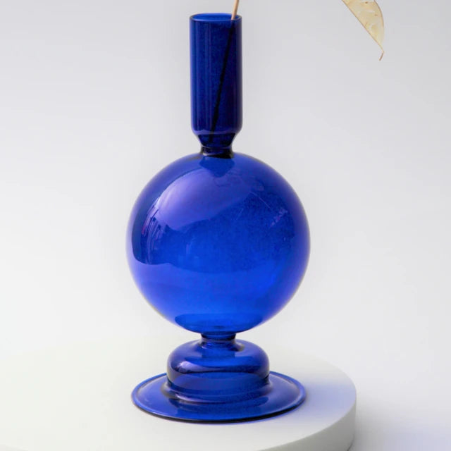 Bubble Glass Candlestick Vase