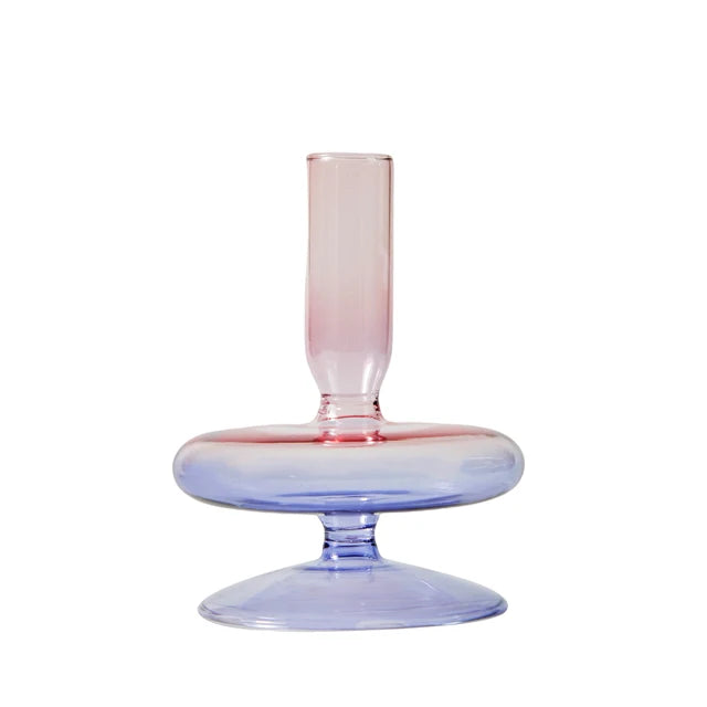 Bubble Glass Candlestick Vase