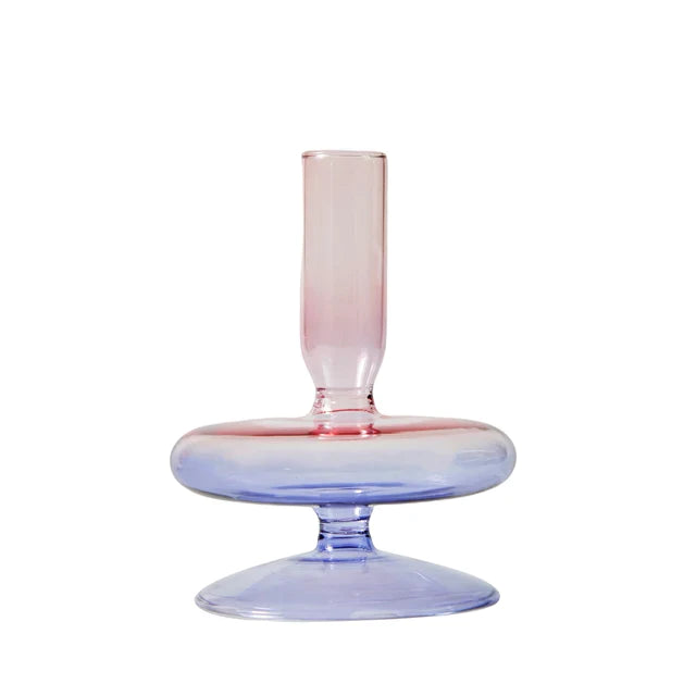 Round Tier Bubble Glass Candlestick Vase
