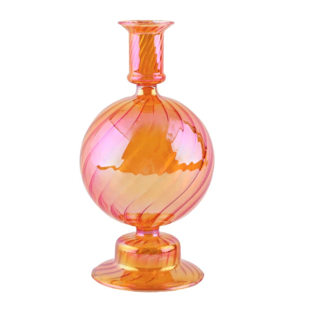 Bubble Glass Candlestick Vase