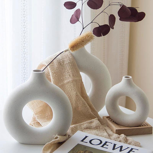 Open Circle Ceramic Nordic Vase