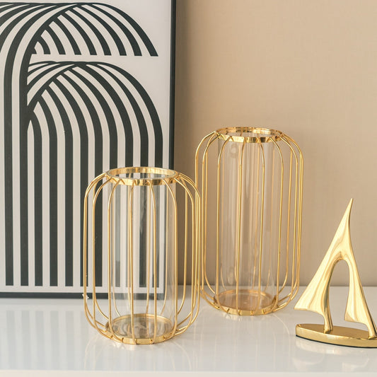 Nordic Golden Glass Hydroponic Vase