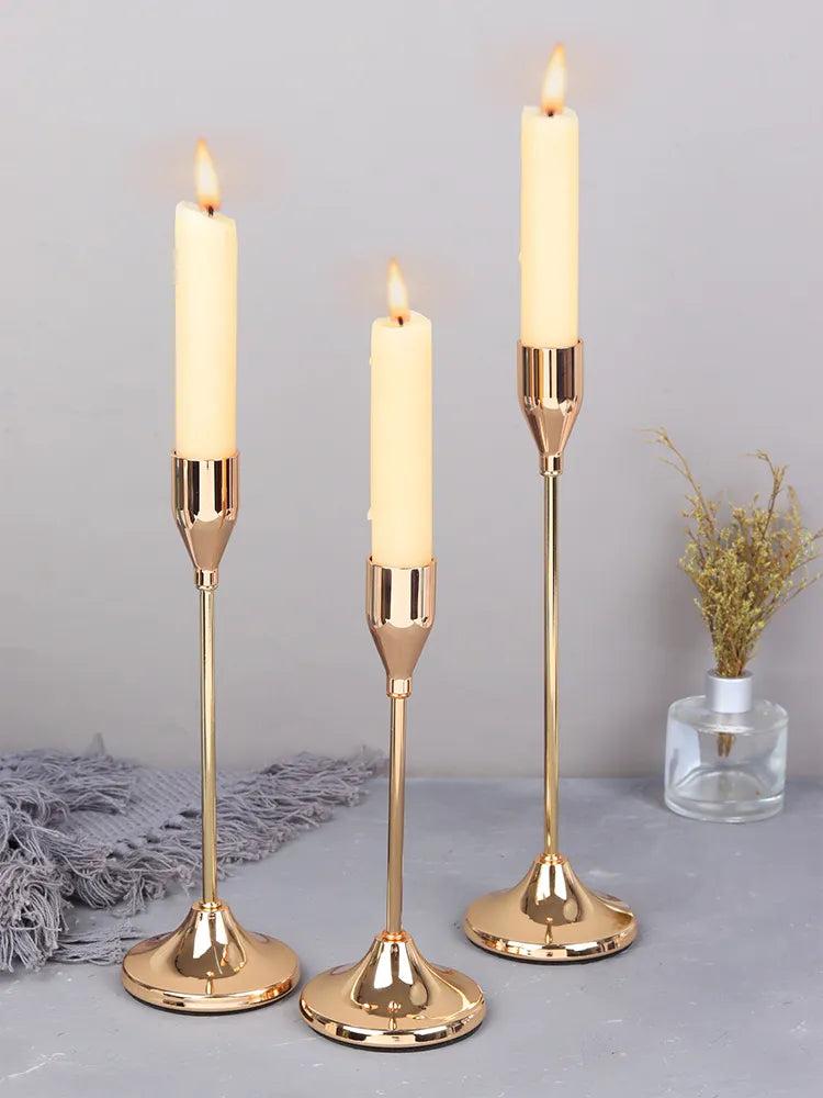 Metal Candle Holders, Set of 3